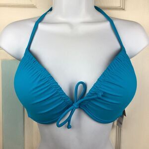 CW California Waves Womens Push-Up Teal Bikini Top Padded Cup Size D/DD NWT